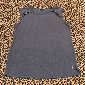 Juicy Couture Heathered Grey Tank W/ Gold medallion Size * XS *